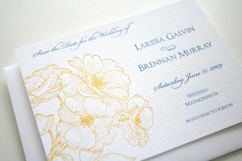 I love these vintageinspired floral letterpress Save the Dates from Things