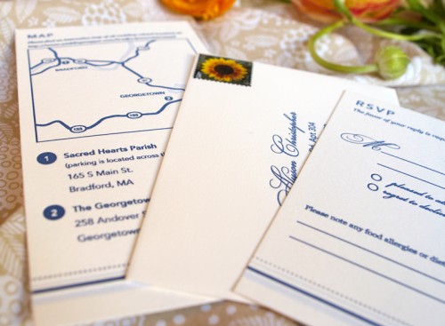 Blue-White-Letterpress-Pocketfold-Wedding-Invitation 5101898 500x367 Alyson + Jamess Classic Blue Wedding Invitations