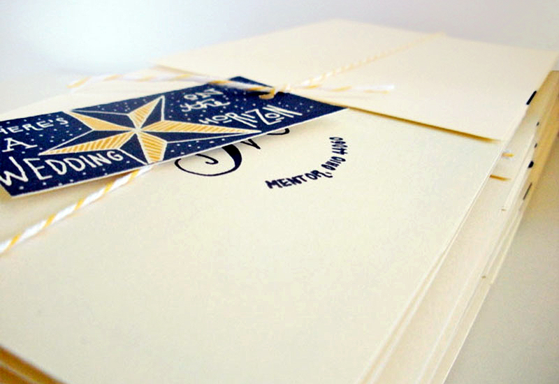 Sailor Tattoo Wedding Invitation With the yellow baker's twine from Divine