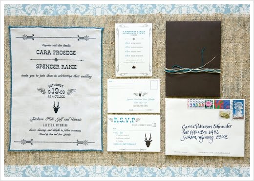 burlap wedding invitations