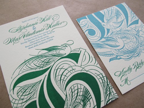Aqua-Emerald-Letterpress-Wedding-Invitation