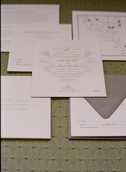 elegant letterpress wedding invitation 300x410 Jillians Elegant Wedding