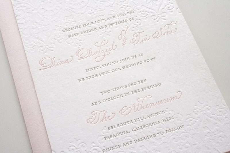 pink gray wedding invitation 500x333 Romantic Pink Gray Wedding 