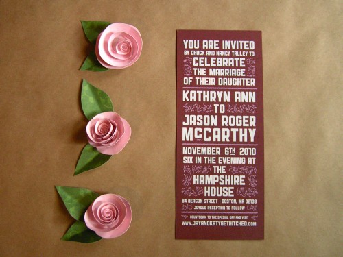 Katy Jason Red Pink Screenprinted Wedding Invitations 500x375 Katy Jasons
