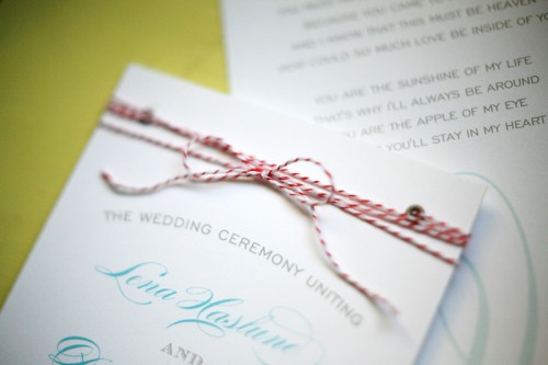 California-Wedding-Ceremony-Program-Twine California Wedding Ceremony Program Twine 500x333 Lena and Dereks California Wedding Invitations