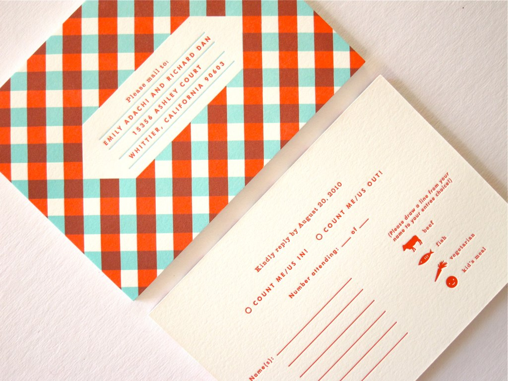 Mid century modern wedding invitations