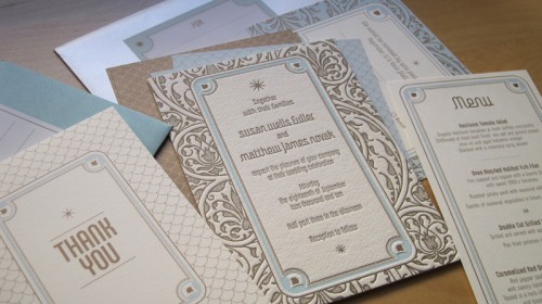 Art-Deco-Wedding-Invitations Art Deco Wedding Invitations 500x280 Art Deco Garden Party Wedding Invitations