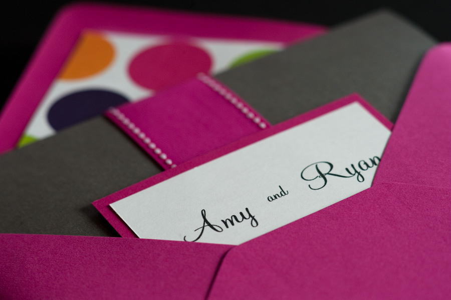 Pink Black Ampersand Wedding Invitations Packet 500x332 Amy and Ryans 