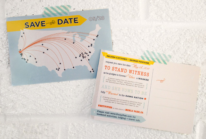 modern map save the date