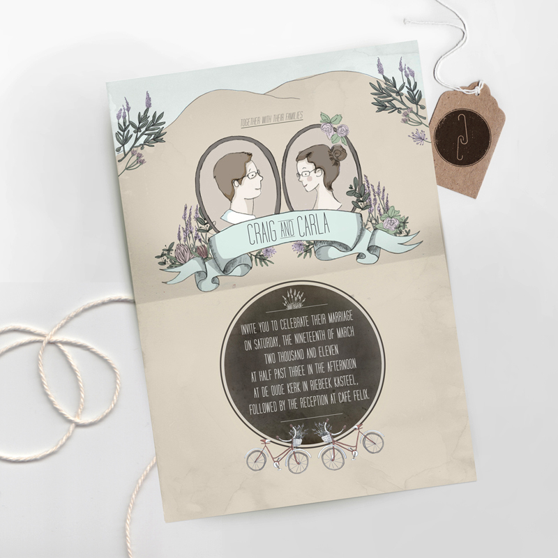 I'm loving these whimsical yet modern illustrated wedding invitations from
