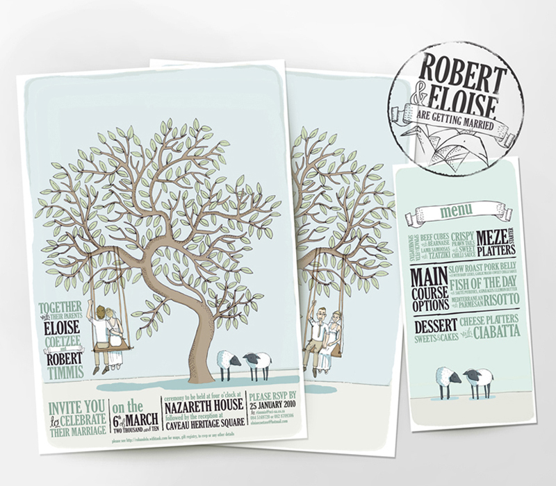 Modern Whimsical Illustrated Wedding Invitations Oh So Beautiful Paper