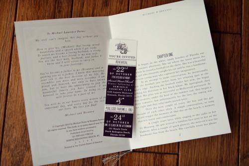 Antique Book Inspired Wedding Invitations Inside 500x333 Michael + Breannas Antique Book Wedding Invitations
