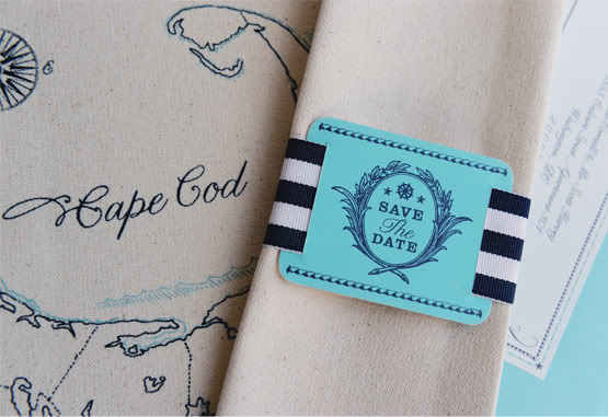 Nautical Wedding Save the Dates on Cotton Canvas Oh So Beautiful Paper