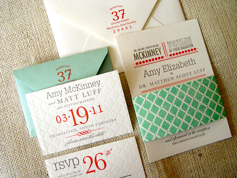 Geometric Pattern Letterpress Wedding Invitations Oh So Beautiful Paper