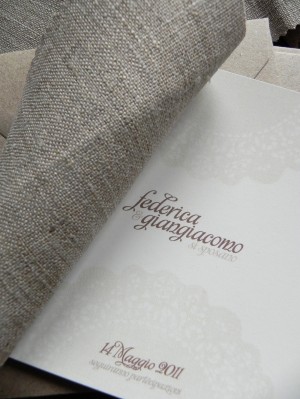 Linen Fabric Stitched Save the Dates7 300x399