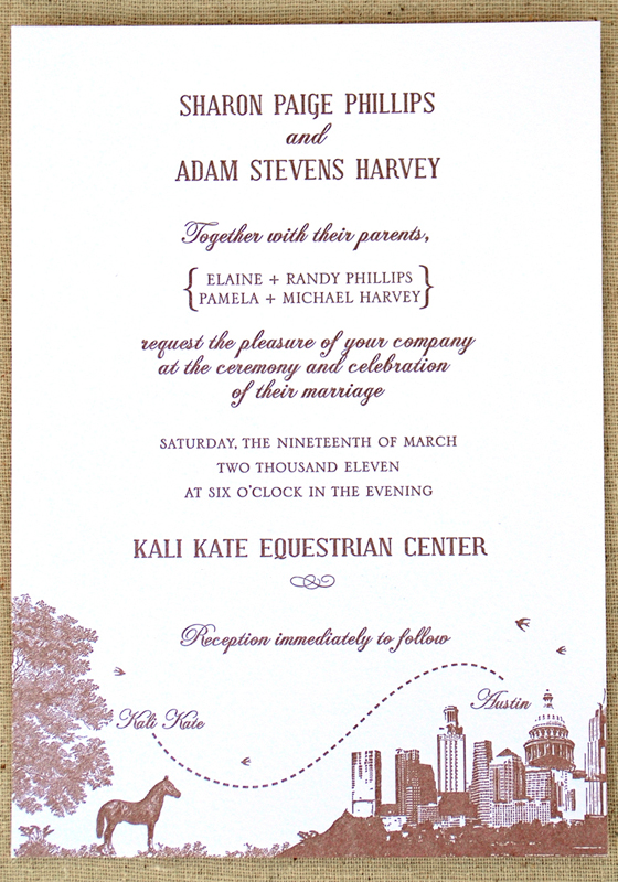 Paige Adam's Vintage Equestrian Wedding Invitations