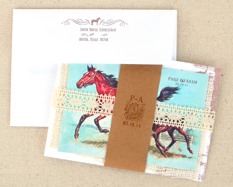 Vintage Equestrian Wedding Invitations Package 500x401 Paige Adams Vintage 