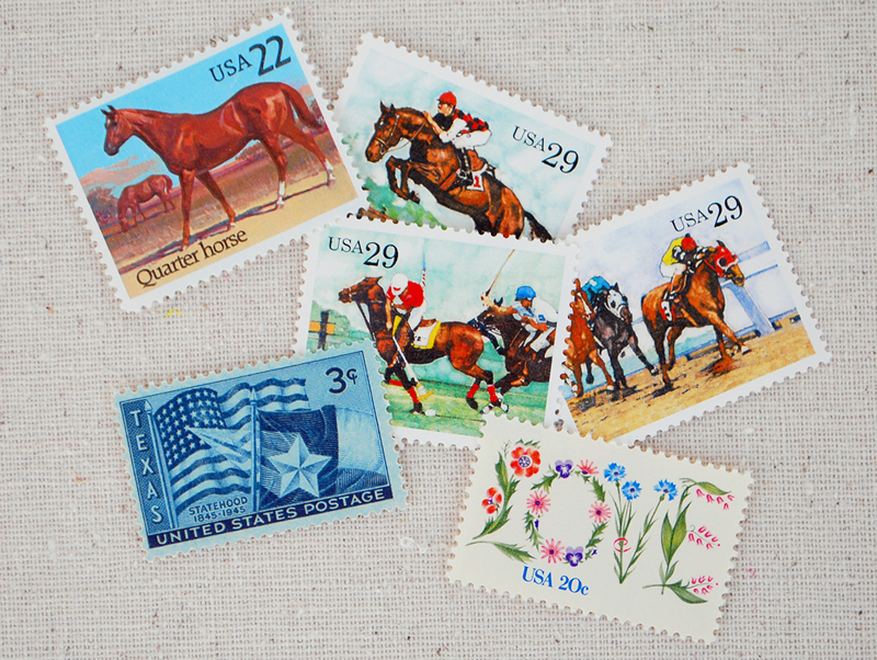 Vintage Equestrian Wedding Invitations Postage Stamps 500x376 Paige Adams 