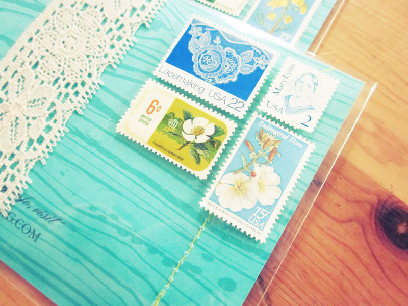 Faux Bois Wedding Invitations Vintage Stamps 500x375 Marissa Toms Aqua 