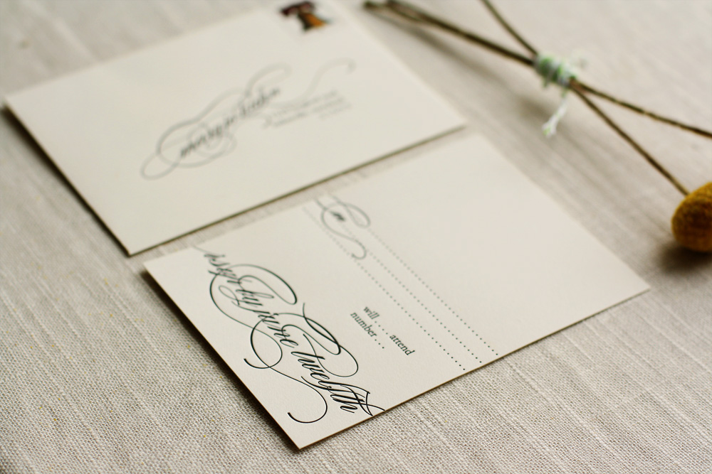 Modern Apple Green Letterpress Wedding Invitations RSVP 500x333 Ashley 