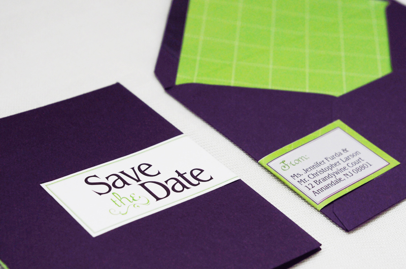 Modern Purple Green Save the Date Booklet 500x331 Jennifer Chriss Modern 