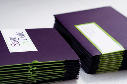 Modern-Purple-Green-Save-the-Date-Booklet Modern Purple Green Save the Date Booklet5 500x331 Jennifer + Chriss Modern Save the Date Booklet