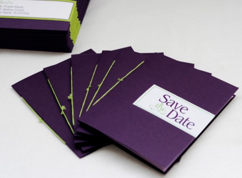 Modern-Purple-Green-Save-the-Date-Booklet Modern Purple Green Save the Date Booklet6 500x367 Jennifer + Chriss Modern Save the Date Booklet