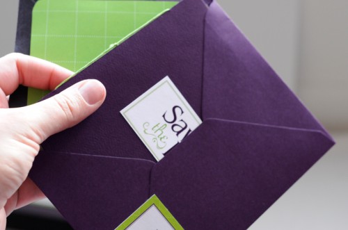 Modern-Purple-Green-Save-the-Date-Booklet Modern Purple Green Save the Date Booklet7 500x331 Jennifer + Chriss Modern Save the Date Booklet