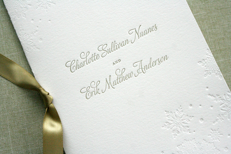 Charlotte Erik's Winter Snowflake Wedding Invitations