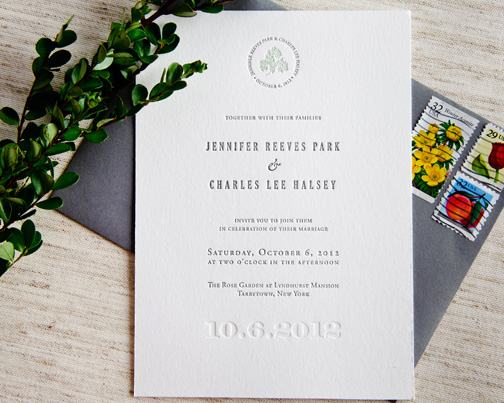 Spring Letterpress Blind Impression Wedding Invitations 500x399 Spring 