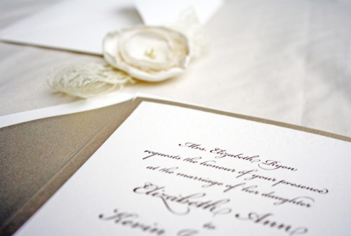 Classic-Gold-Letterpress-Wedding-Invitations Classic Gold Letterpress Wedding Invitations4 500x337 Elizabeth + Kevins Gold and Glamour Wedding Invitations