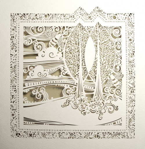 Intricate Cut Paper Design Artwork 500x514