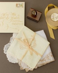 Vintage Handkerchief Save the Dates