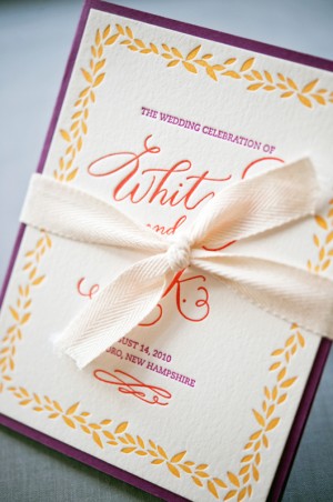 Letterpress Calligraphy Wedding Ceremony Program 300x452