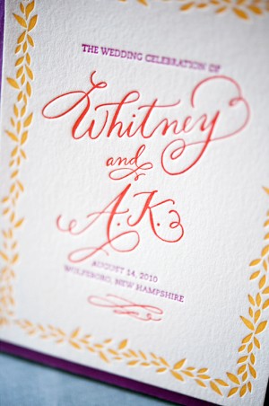 Letterpress Calligraphy Wedding Ceremony Program2 300x452
