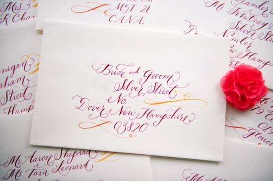 Letterpress Calligraphy Wedding Invitation Envelopes2 550x365