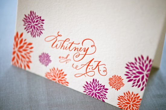 Letterpress Calligraphy Wedding Thank You Cards 550x366