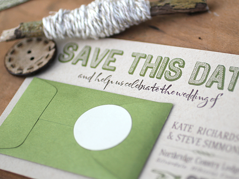  save the date invitation that went inside a mini envelope 