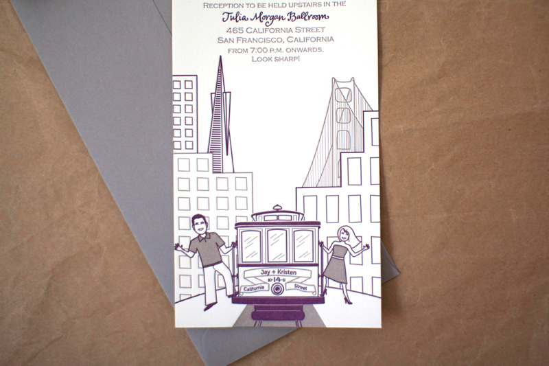 This couple was looking for a formal invitation featuring San Francisco with
