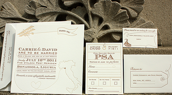  their wedding in a remote small village in Italy the invitation design 