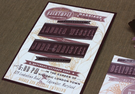 The wedding invitations were also intended to resemble a concert poster