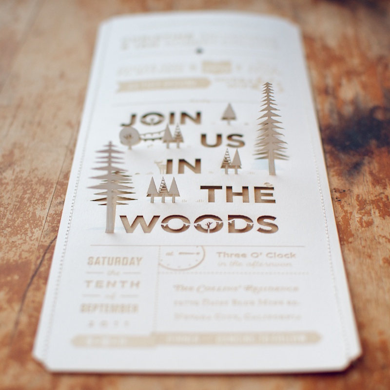 rustic wedding invitations tree
