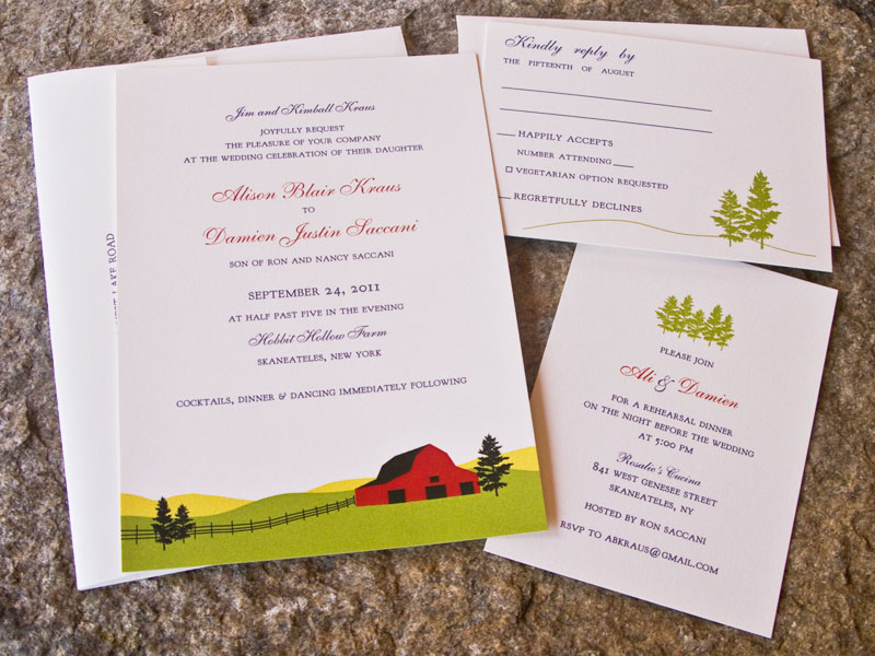 Farm Country Custom Wedding Invitation Suite 550x412 Ali Damiens Farm and