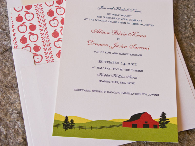Farm Country Custom Wedding Invitation2 550x412 Ali Damiens Farm and 