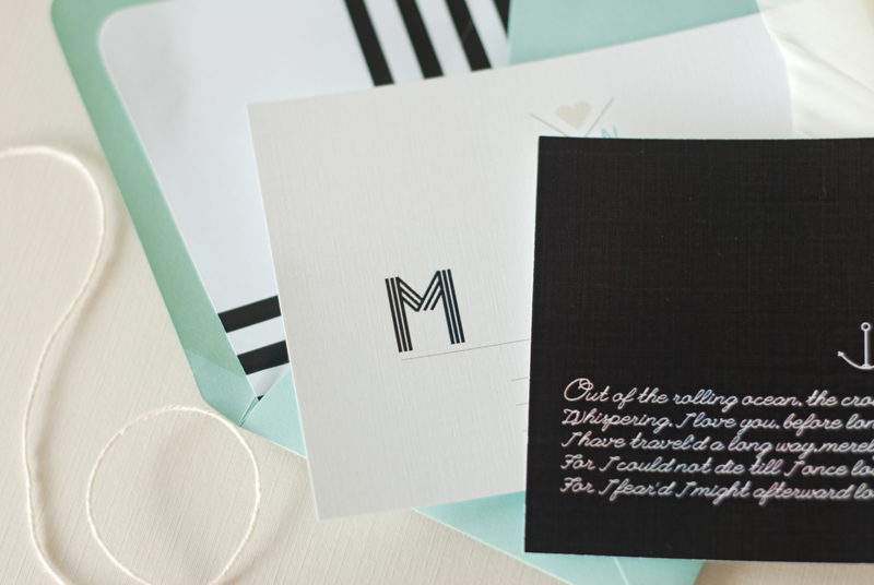  anchor pattern in the envelope liner and a bold enlarged stripe pattern