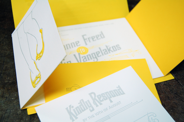 Whimsical Yellow Gray Letterpress Wedding Invitations 550x365 Julianne 