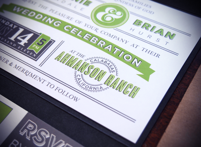 Modern Green Black Wedding Invitations Brian Hurst Detail 550x402 Brian 