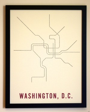 Typography Metro Map Poster DC 300x374