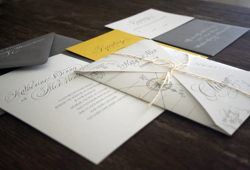 Katie Alex's Elegant Chicago Map Wedding Invitations