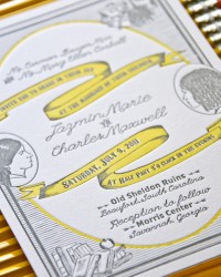 Yellow-Gray-Silhouette-Letterpress-Wedding-Invitations